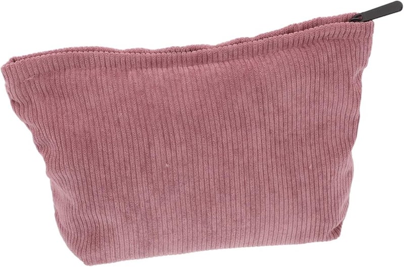 Corduroy Makeup Bag For Women Portable Toiletry Pouch Travel Essential Storage For Cosmetics Phone - Image 1